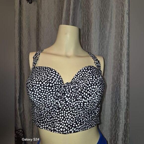 Smart & Sexy Women’s Busted  Tankini Top 36DD NWT B&W - Picture 14 of 14